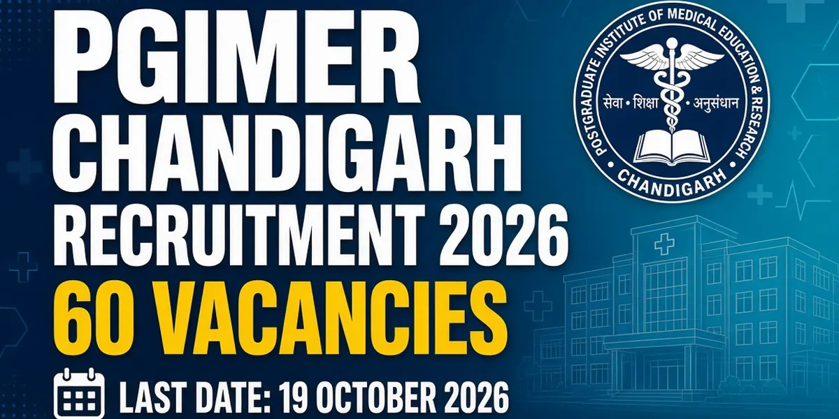 PGIMER Chandigarh Recruitment 2026 - Apply Online